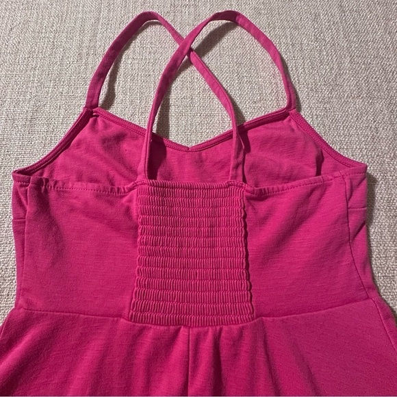 OLD NAVY Pink Fit & Flare Strap Dress Knit Cami Smock Back Criss-Cross Womens XS - Picture 5 of 13